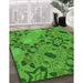 Machine Washable Transitional Green Rug in a Family Room, wshpat3880grn