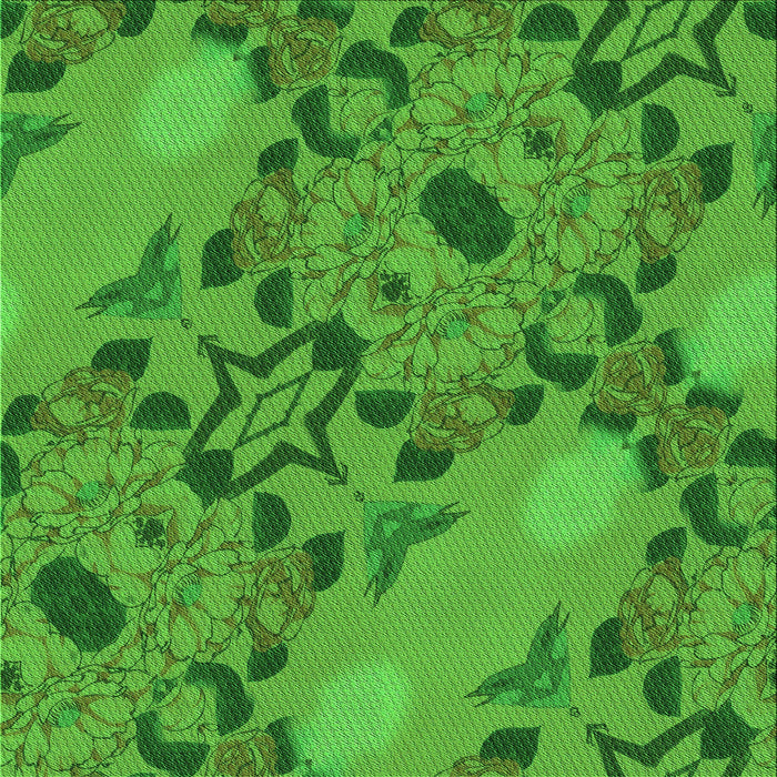 Round Patterned Green Rug, pat3880grn