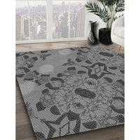 Patterned Gunmetal Gray Rug, pat3880gry