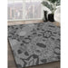 Patterned Gunmetal Gray Rug in Family Room, pat3880gry