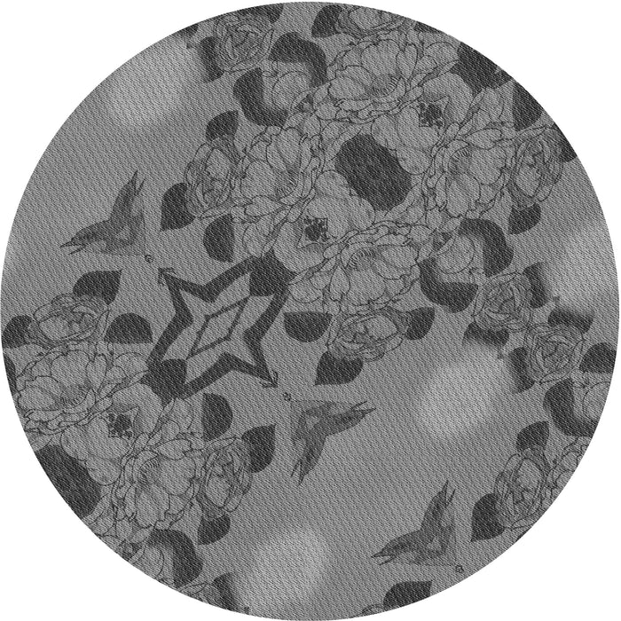 Square Patterned Gunmetal Gray Rug, pat3880gry