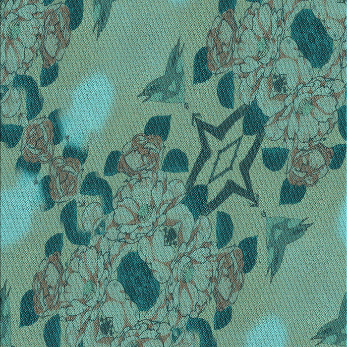 Patterned Deep-Sea Green Rug, pat3880lblu