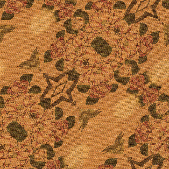 Round Patterned Mahogany Brown Rug, pat3880org