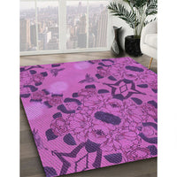 Patterned Medium Violet Red Pink Rug, pat3880pur