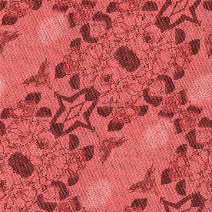 Round Patterned Red Rug, pat3880rd