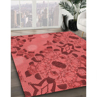 Patterned Red Rug, pat3880rd