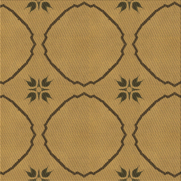 Round Patterned Dark Bisque Brown Rug, pat3881brn