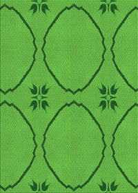 Machine Washable Transitional Lime Green Rug, wshpat3881grn