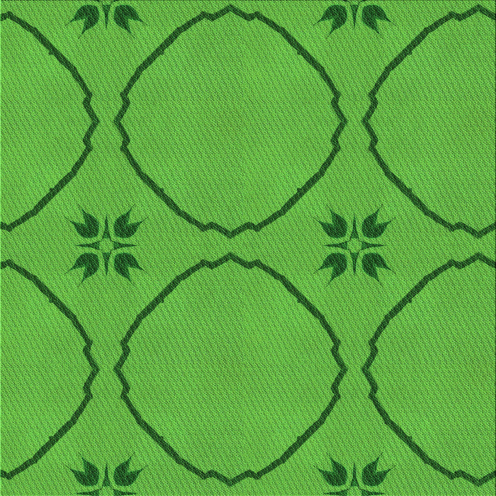 Round Machine Washable Transitional Lime Green Rug, wshpat3881grn