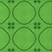 Round Machine Washable Transitional Lime Green Rug, wshpat3881grn