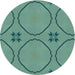 Square Machine Washable Transitional Dark Mint Green Rug in a Living Room, wshpat3881lblu