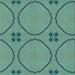 Round Patterned Dark Mint Green Rug, pat3881lblu