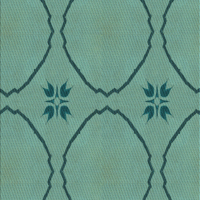 Patterned Dark Mint Green Rug, pat3881lblu