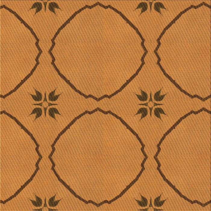 Round Patterned Mahogany Brown Rug, pat3881org