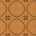 Round Patterned Mahogany Brown Rug, pat3881org