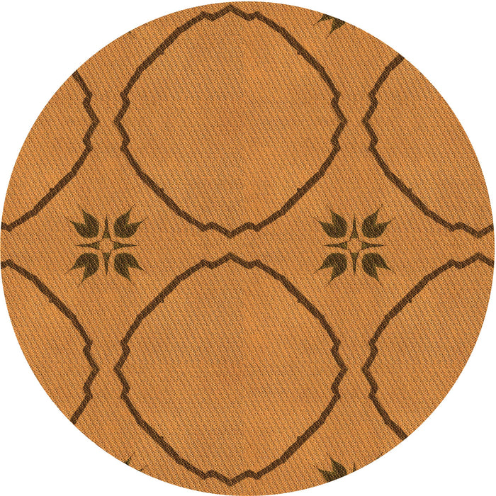 Square Patterned Mahogany Brown Rug, pat3881org