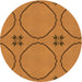 Square Patterned Mahogany Brown Rug, pat3881org
