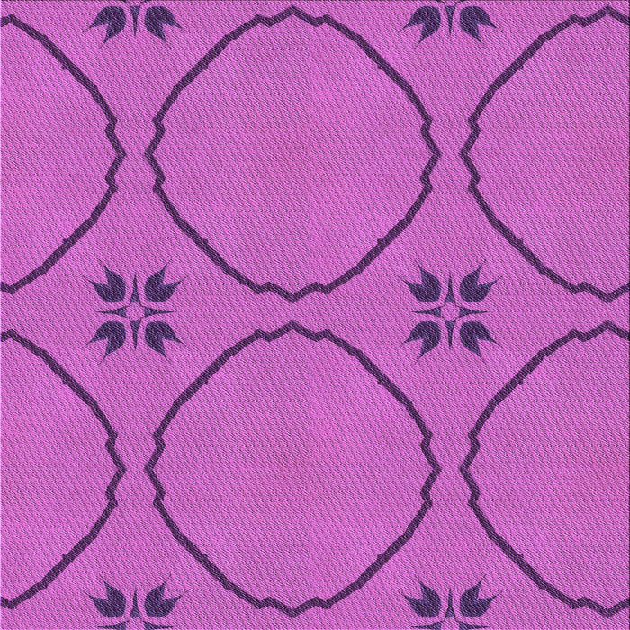 Round Machine Washable Transitional Bright Neon Pink Purple Rug, wshpat3881pur
