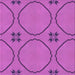 Round Machine Washable Transitional Bright Neon Pink Purple Rug, wshpat3881pur