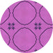 Square Patterned Bright Neon Pink Purple Rug, pat3881pur