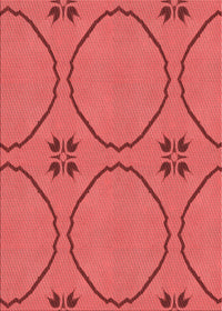 Machine Washable Transitional Red Rug, wshpat3881rd