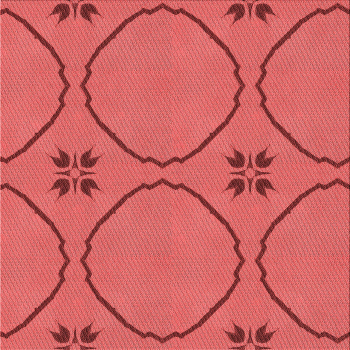 Round Patterned Red Rug, pat3881rd