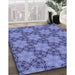 Patterned Sky Blue Rug in Family Room, pat3882blu
