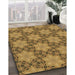 Machine Washable Transitional Saddle Brown Rug in a Family Room, wshpat3882brn