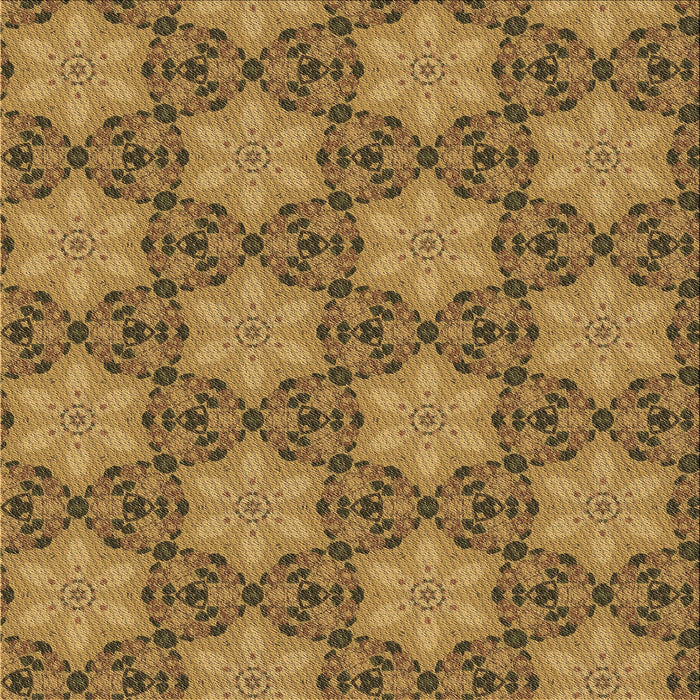 Round Machine Washable Transitional Saddle Brown Rug, wshpat3882brn