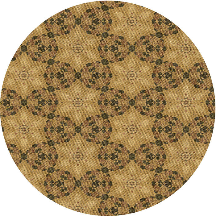 Square Patterned Saddle Brown Rug, pat3882brn