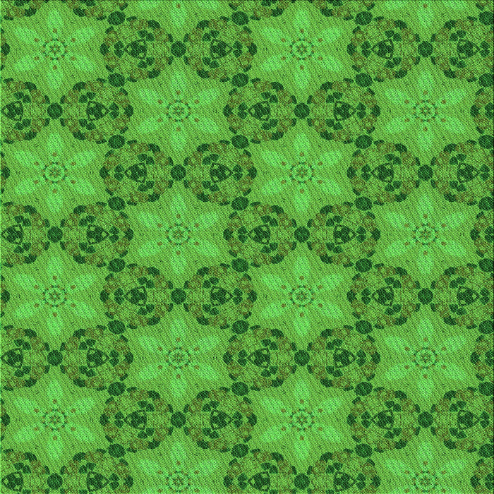 Round Patterned Green Rug, pat3882grn