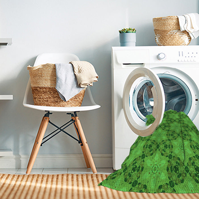 Machine Washable Transitional Green Rug in a Washing Machine, wshpat3882grn