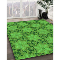 Patterned Green Rug, pat3882grn