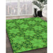 Patterned Green Rug in Family Room, pat3882grn