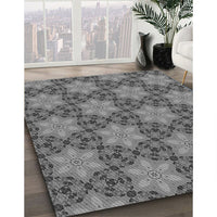 Patterned Gunmetal Gray Rug, pat3882gry