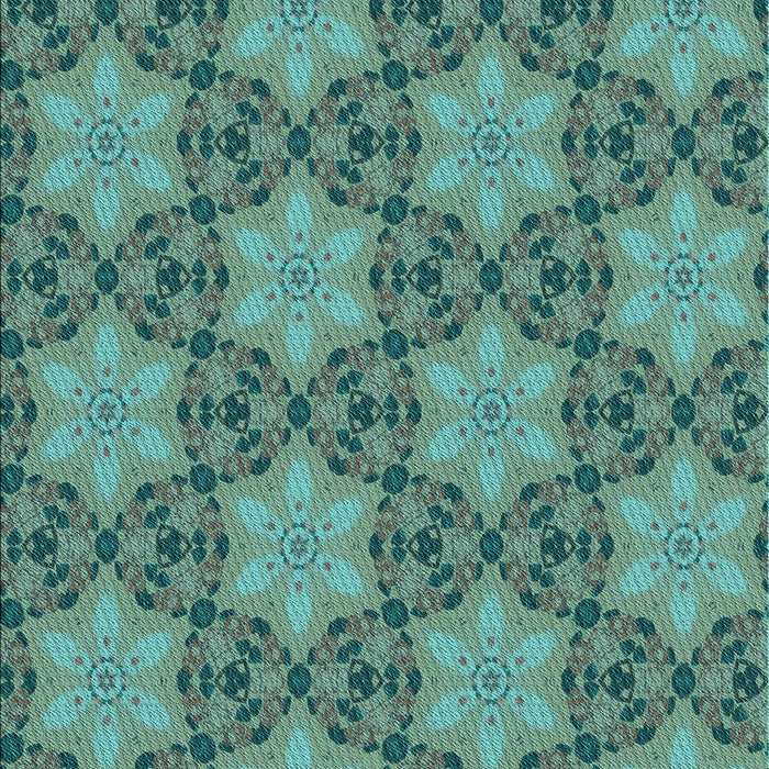 Patterned Deep-Sea Green Rug, pat3882lblu