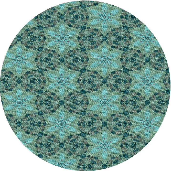 Square Machine Washable Transitional Deep-Sea Green Rug in a Living Room, wshpat3882lblu
