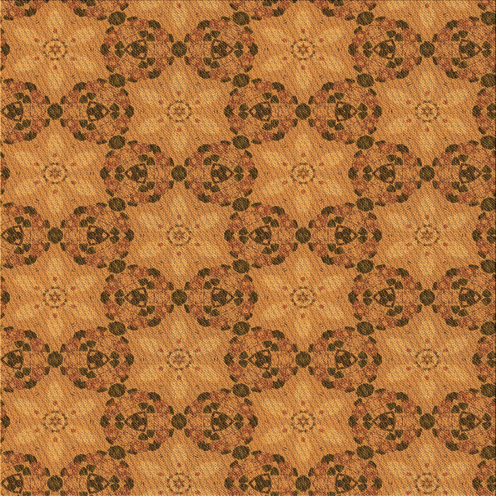 Round Patterned Mahogany Brown Rug, pat3882org