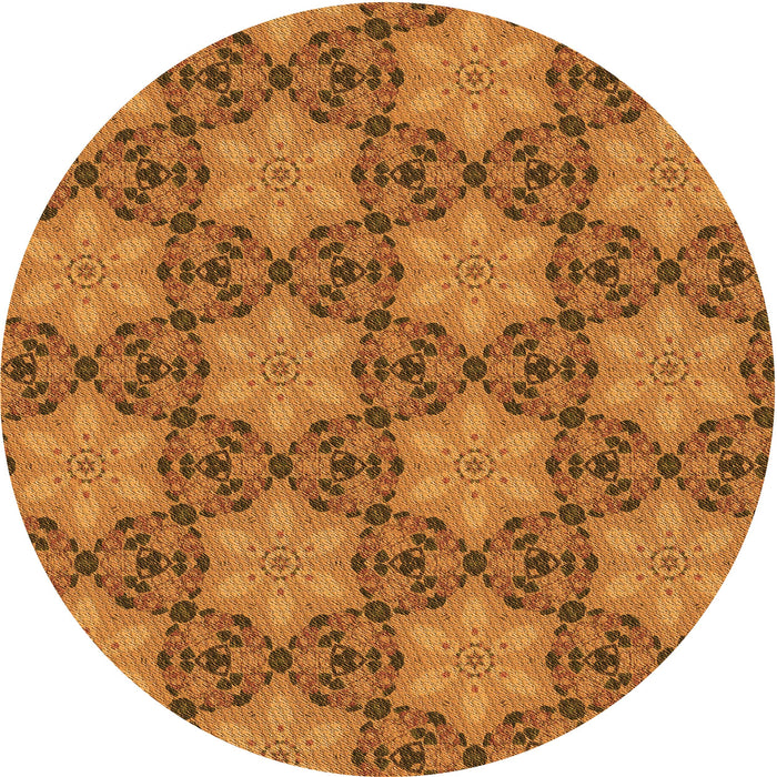 Square Patterned Mahogany Brown Rug, pat3882org