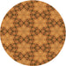 Square Patterned Mahogany Brown Rug, pat3882org