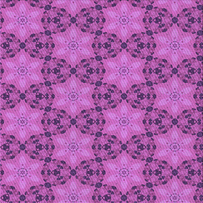 Round Machine Washable Transitional Magenta Pink Rug, wshpat3882pur