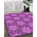 Machine Washable Transitional Magenta Pink Rug in a Family Room, wshpat3882pur