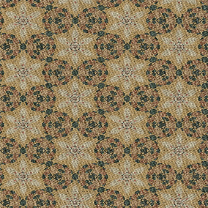 Square Patterned Brownish Green Novelty Rug, pat3882