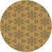 Square Machine Washable Transitional Yellow Rug in a Living Room, wshpat3884brn