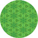 Square Machine Washable Transitional Lime Green Rug in a Living Room, wshpat3884grn