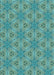 Machine Washable Transitional Turquoise Green Rug, wshpat3884lblu