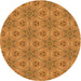 Square Machine Washable Transitional Dark Orange Rug in a Living Room, wshpat3884org