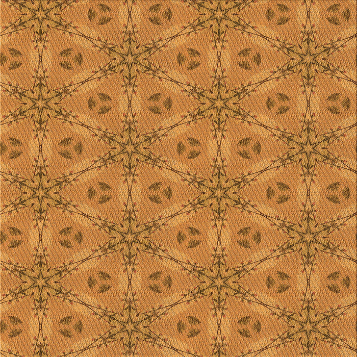 Round Patterned Dark Orange Rug, pat3884org