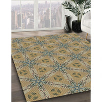 Patterned Reddish Brown Novelty Rug, pat3884