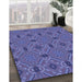 Patterned Deep Periwinkle Purple Rug in Family Room, pat3885blu